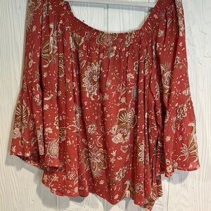 Chaps Boho Peasant Blouse Bell Sleeves Size 3X